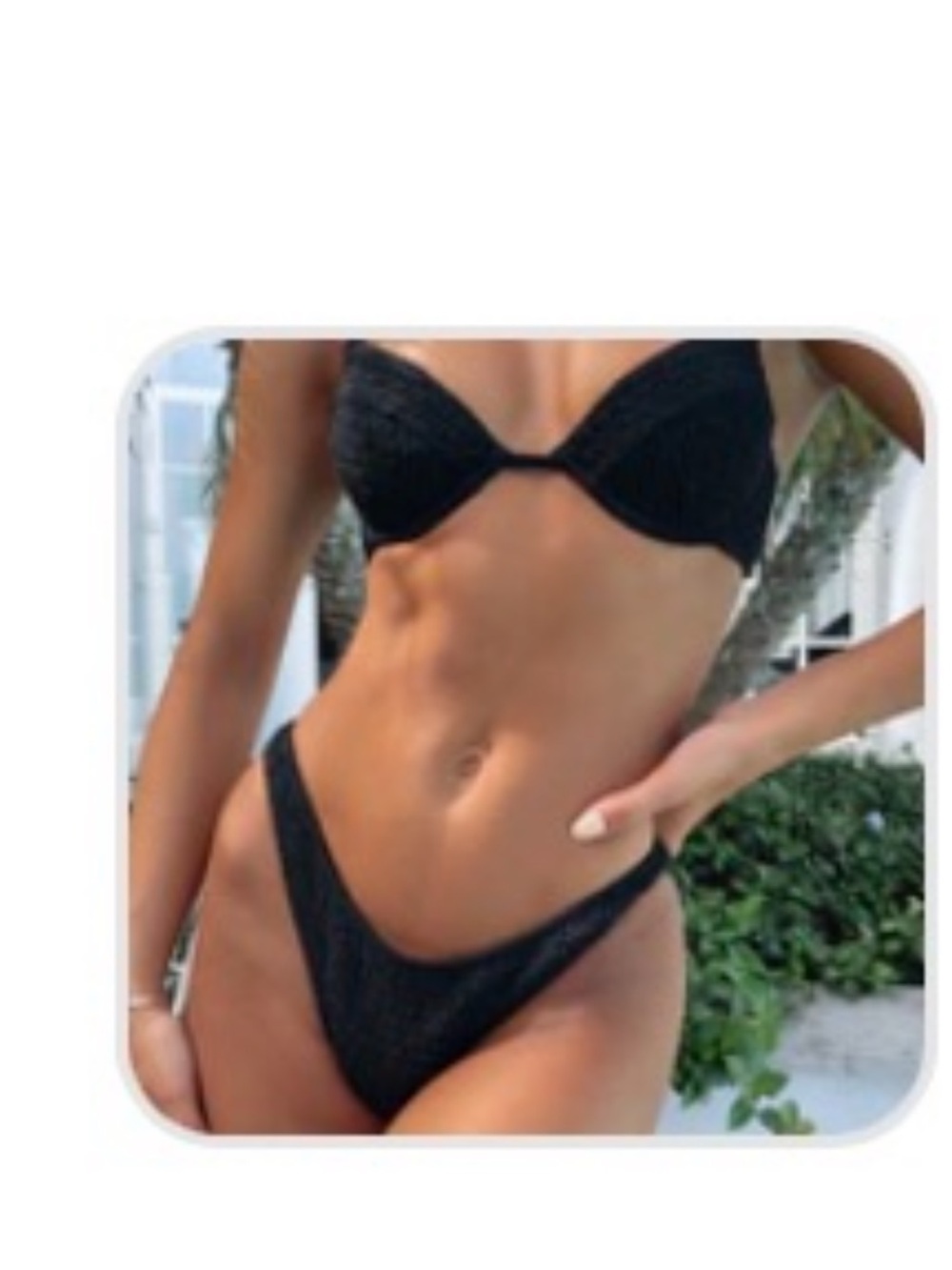 BLACK White Fox bikini set